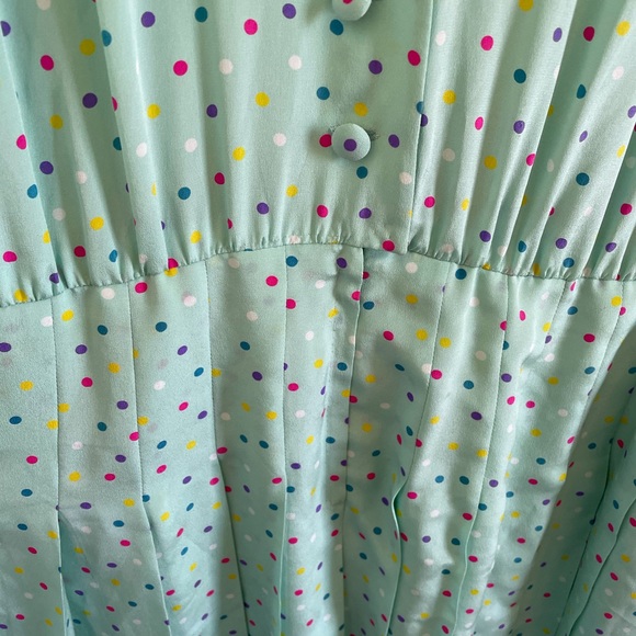 Vintage Swing Homemade Dress Pinup Lucy Teal Dot I love Lucy - Picture 3 of 9